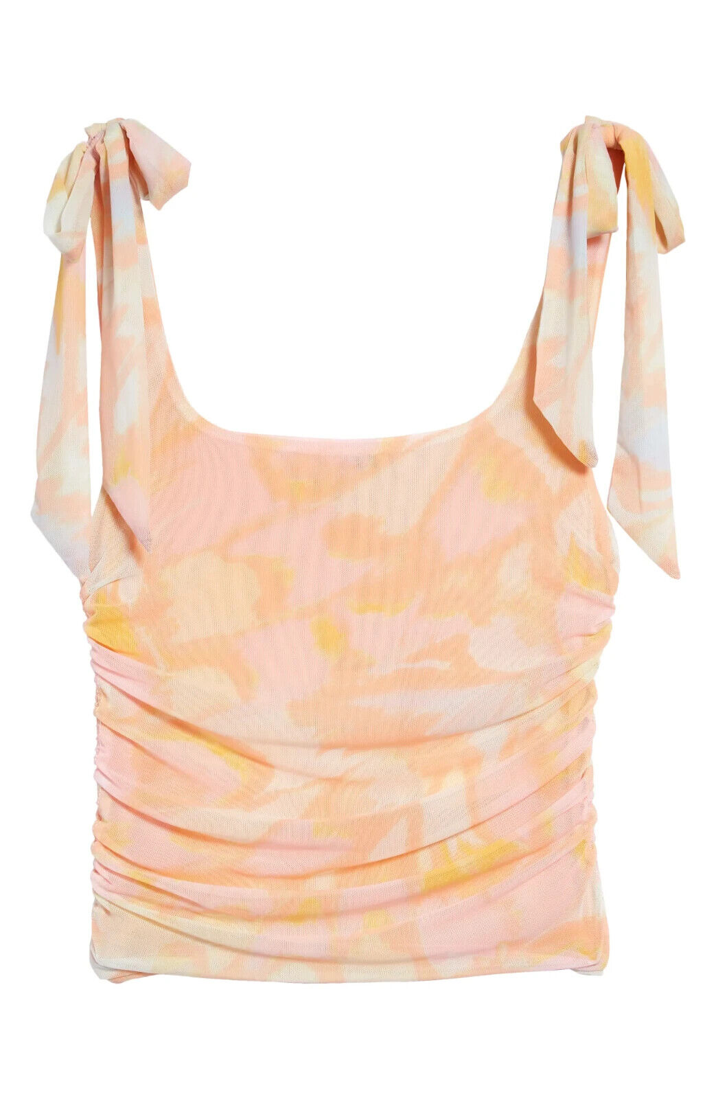 FREE PEOPLE Avenue Print Tank Top Orange Size L MSRP $58