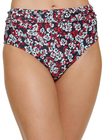 Tommy Hilfiger Womens Floral Print Nylon Swim Bottom Red Size M