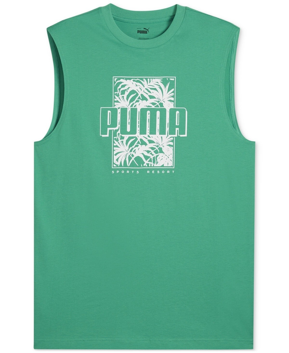 Puma Men's ESS+ Palm Resort Logo Graphic Sleeveless T-Shirt Green Size 2XL $25