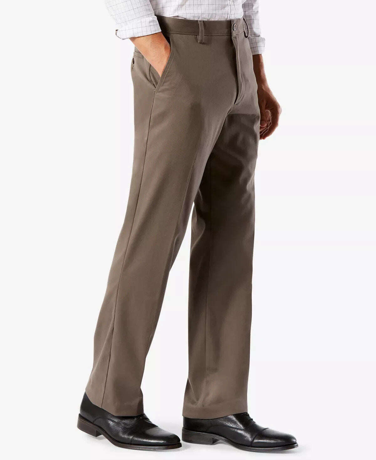 DOCKERS Men's Easy Classic Fit Khaki Stretch Pants Brown Size 32x32 MSRP $50