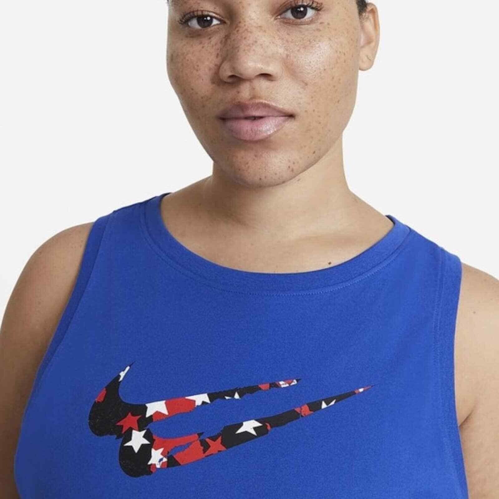 Nike Women's Plus Size Stars Tank Top blue Size 2X MSRP $30