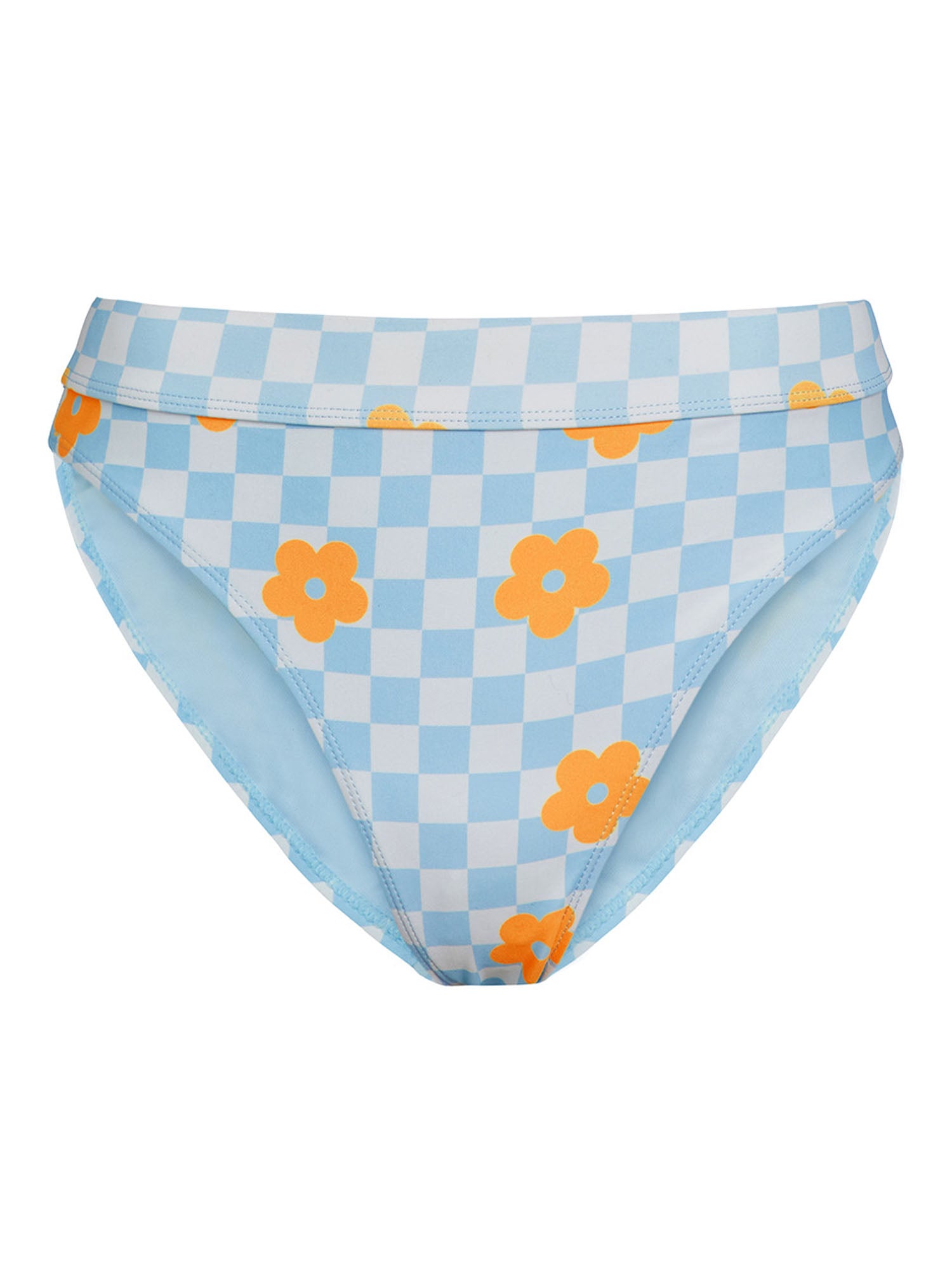 Cyn & Luca Juniors Heidi Picnic Beach Banded High Waist Bottom Blue SIze M
