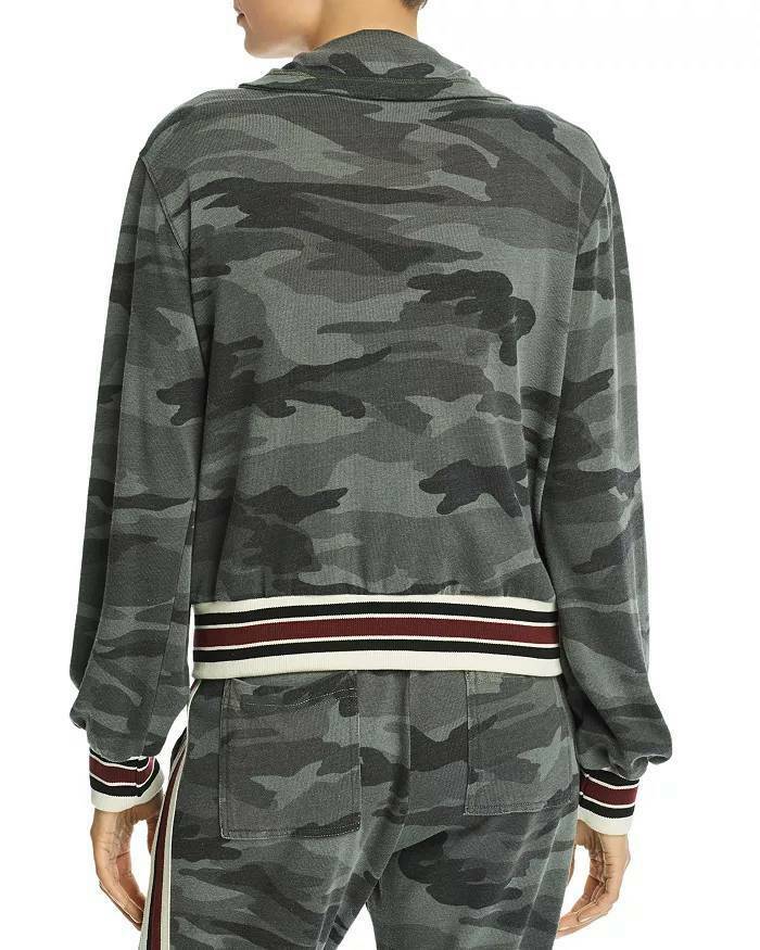 Splendid Womens Green Camo Full Zip Front Sweatshirt Jacket Size XS MSRP $158