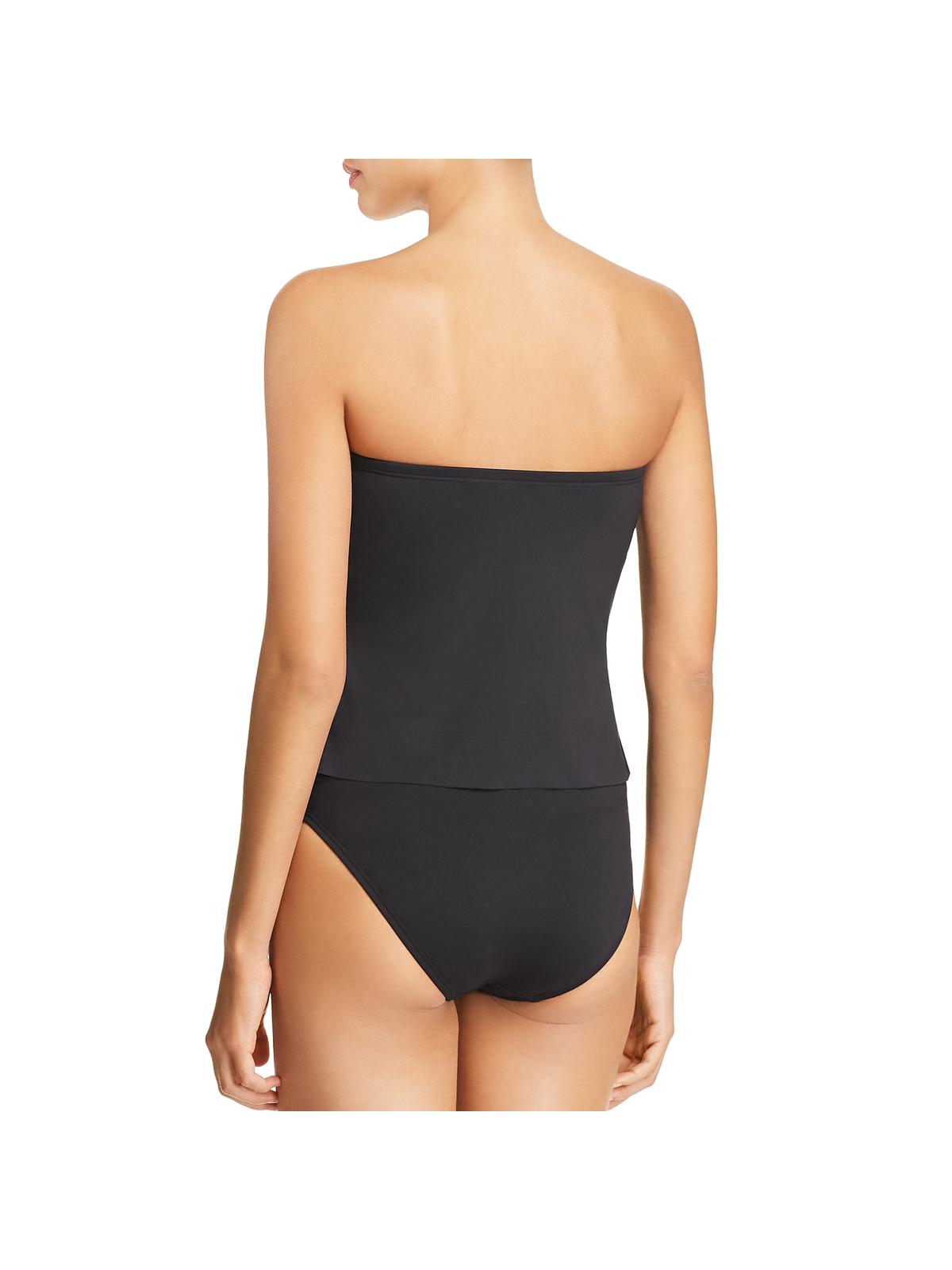Vince Camuto Womens Halter Ruched Tankini Swim Top Size XS Black