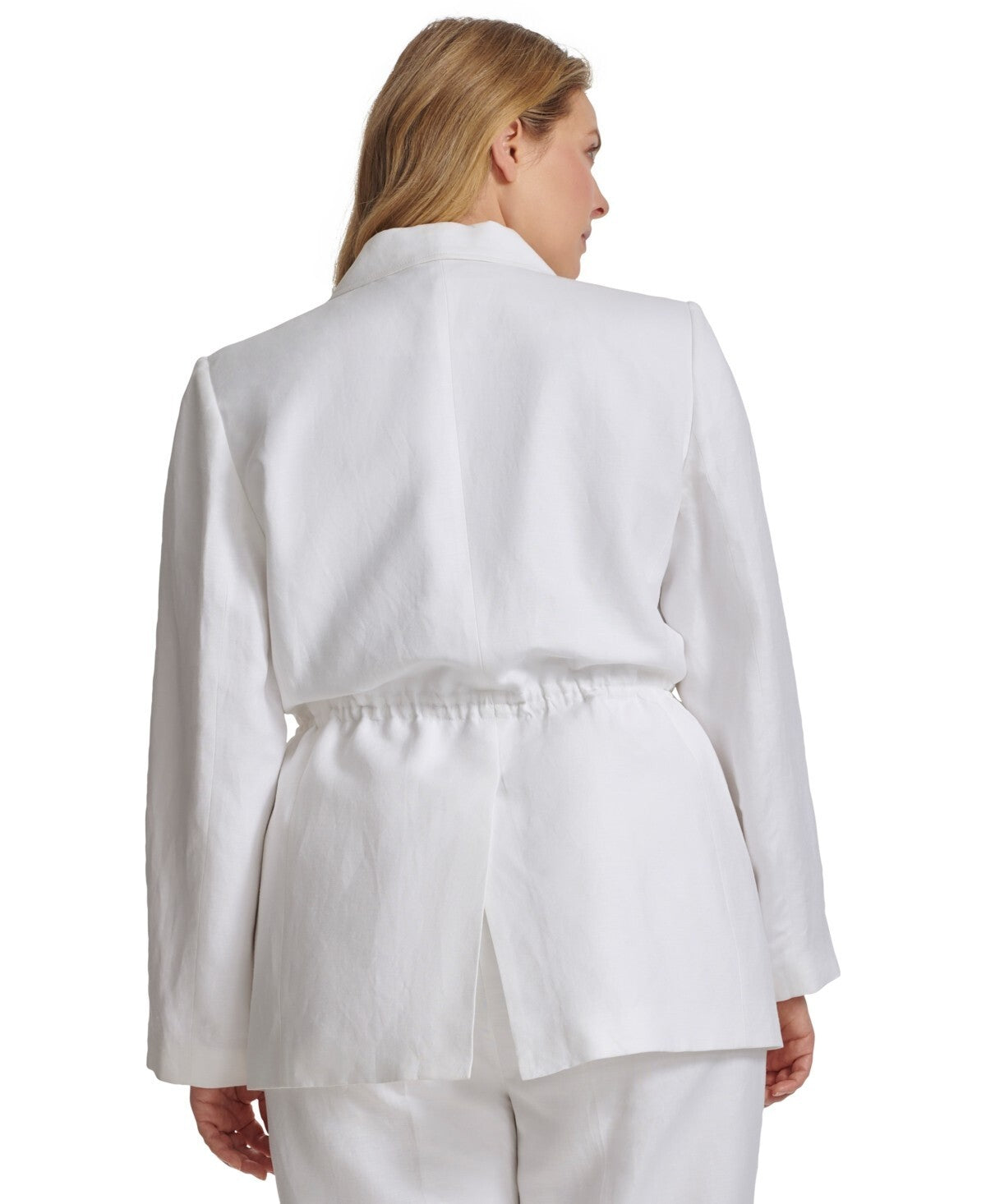Calvin Klein Linen-Blend Elasticized-Waist Blazer WHITE Plus Size 20W MSRP $169