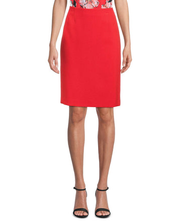 Kasper Petite Stretch Slim-Fit Skirt Womens Red Size 12P MSRP $69