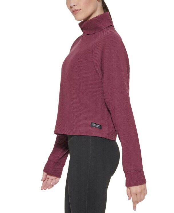 CALVIN KLEIN PERFORMANCE Ribbed Long-Sleeve Turtleneck SZ XXL wine Purple $70