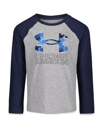 Under Armour Boys' Ua Tech Long Sleeved Raglan Tee Little Kid Size 4 Gray