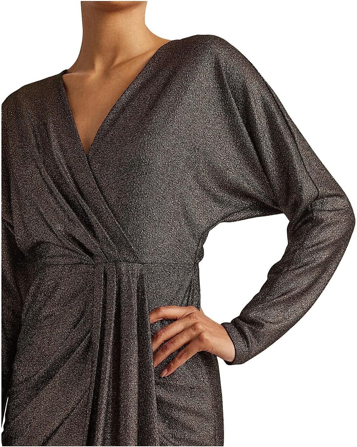 LAUREN Ralph Lauren Metallic Jacquard Dress Gold Black Size 6 MSRP $195