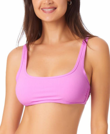 California Waves Women Juniors' Bralette Bikini Top Pink Orchid, Size XL