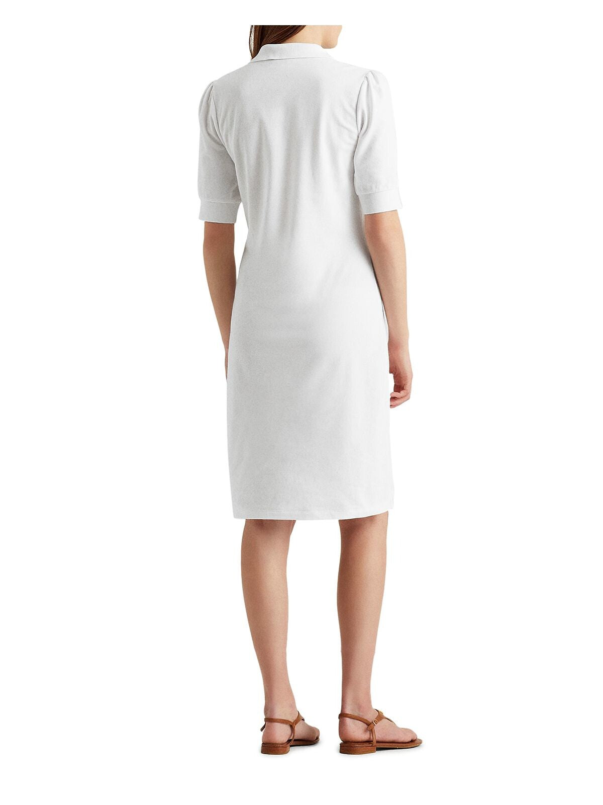 LAUREN RALPH LAUREN Womens White Above The Knee Wear To Work Shift Dress Size M
