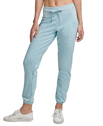 Calvin Klein Performance Women's Printed French Terry Jogger Pants Blue Size XS