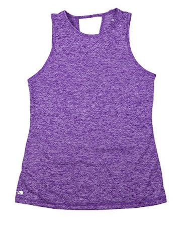 Ideology Womens Heathered Keyhole Back Tank Top Purple Size L