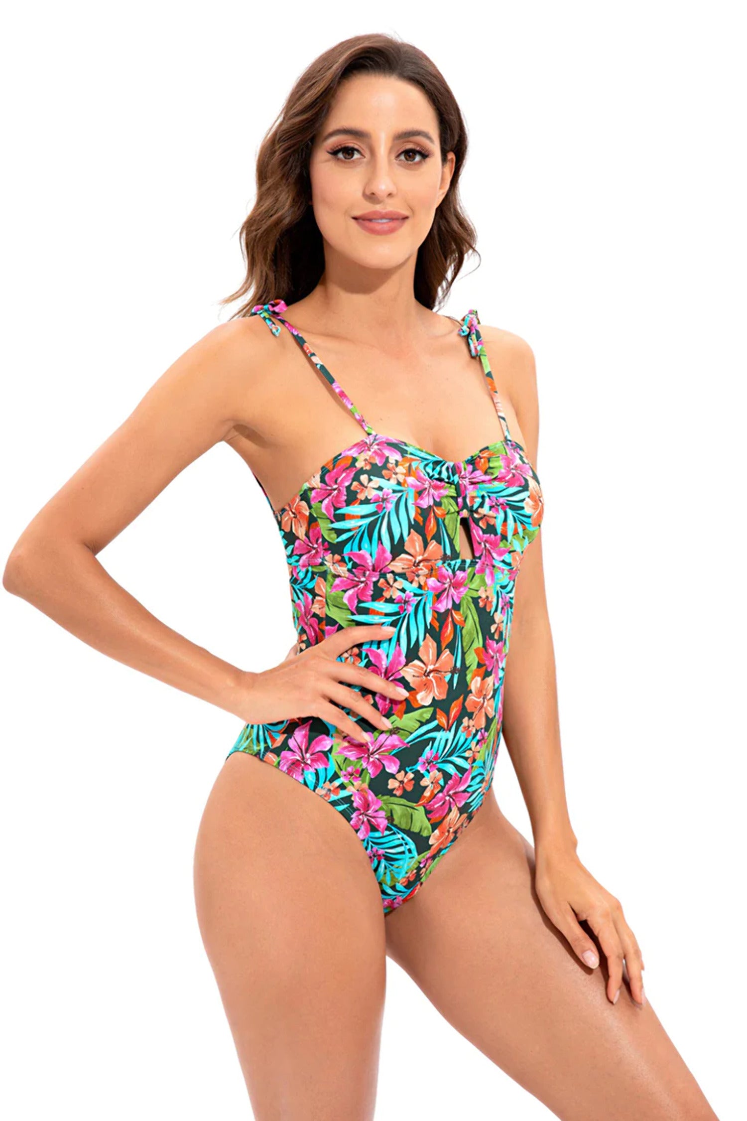Lucky Brand Swimwear Vibrant One Piece Tank Size M Blue Pink