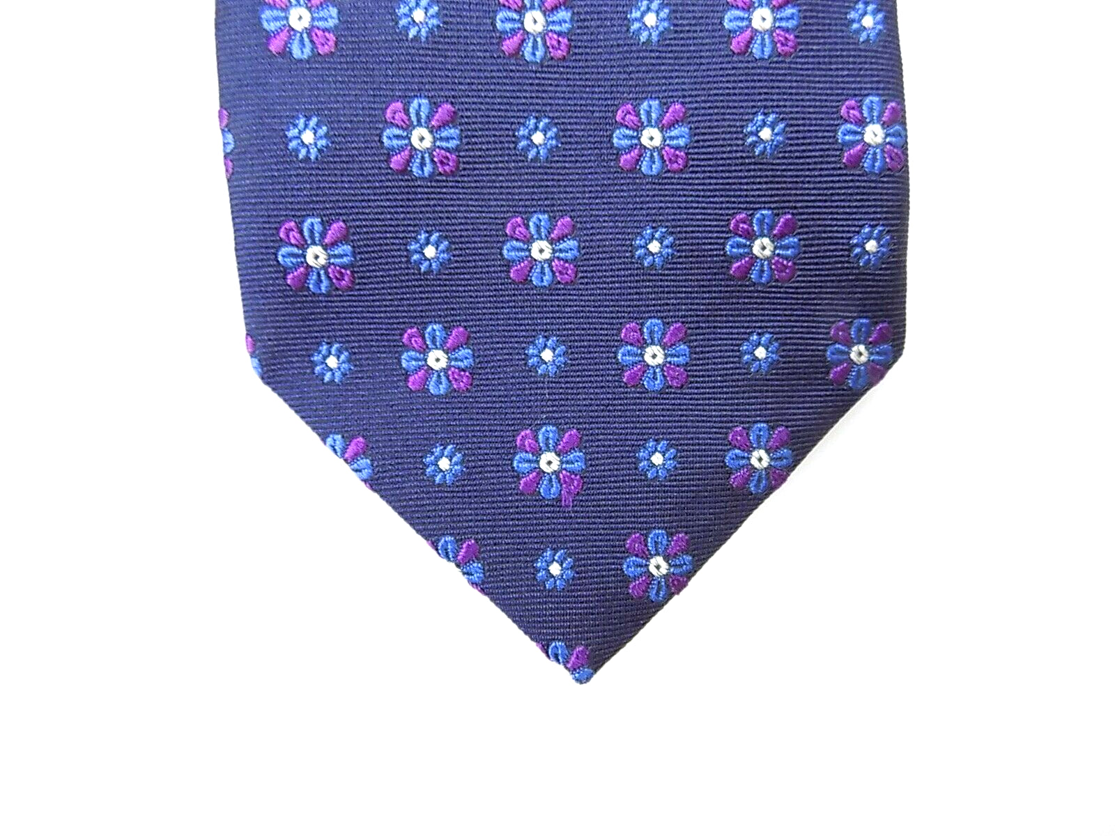 Hilditch & Key Blue Navy Purple Size 8.5 Tie Necktie 100% Silk MSRP $135