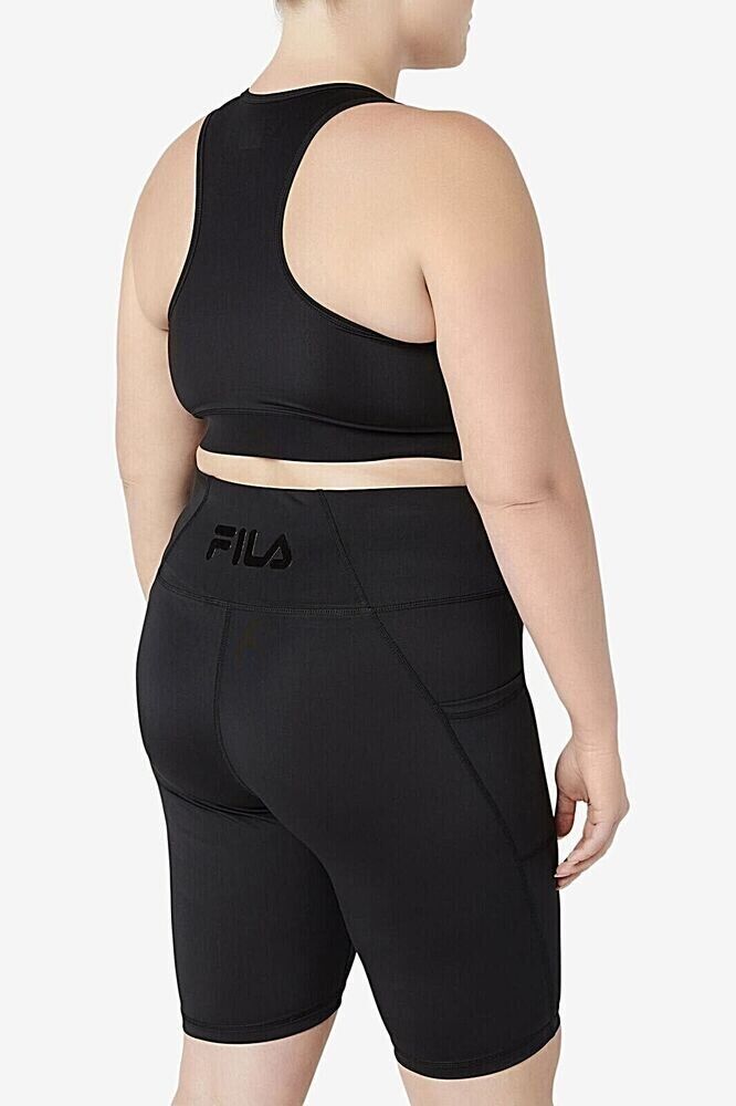 Fila Women's Plus Treasure Chest Graphic Sports Bra Black Size 3X