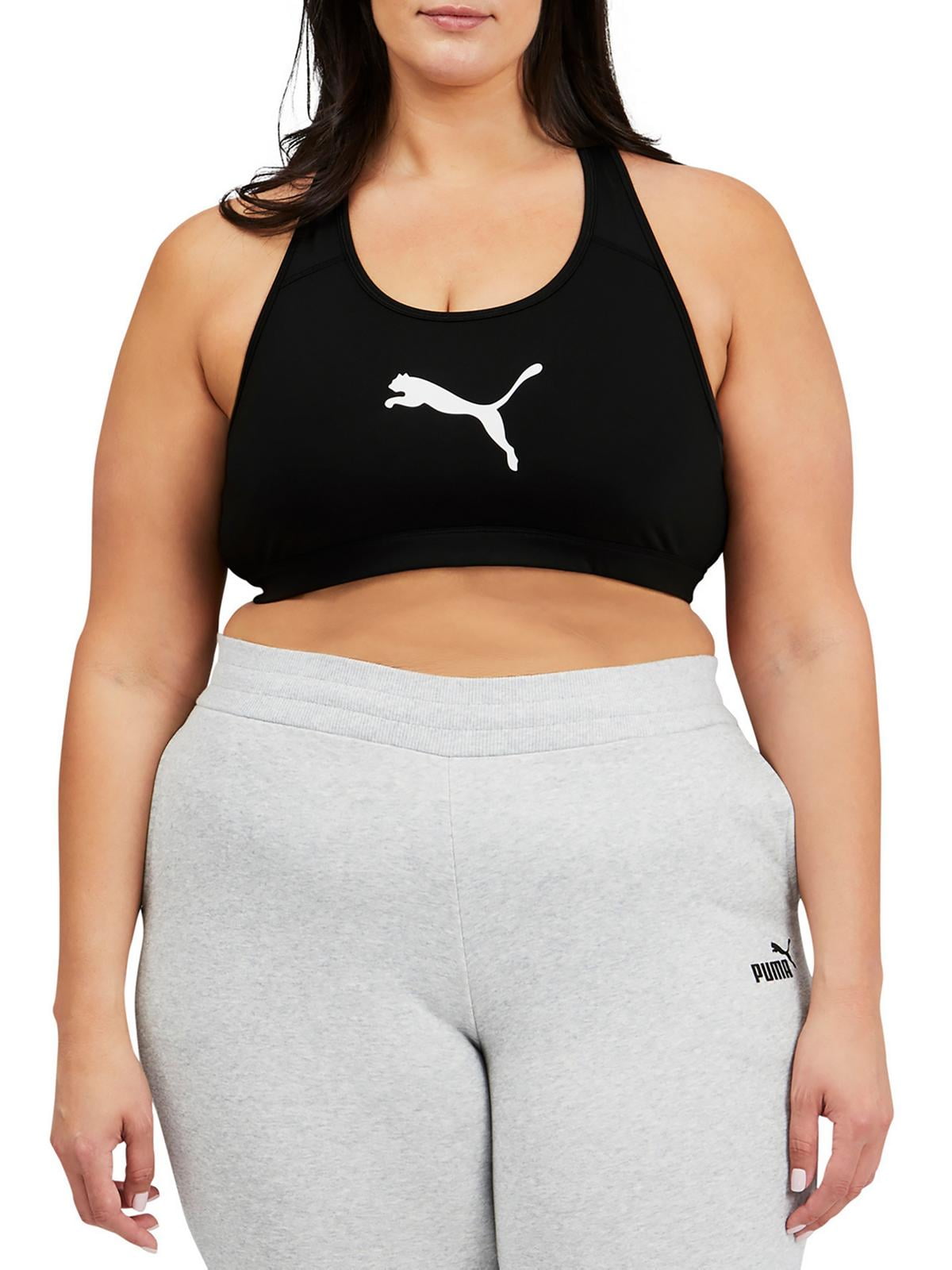 Puma Women's 4Keeps Mid Impact Sports Bra Black Size 1X