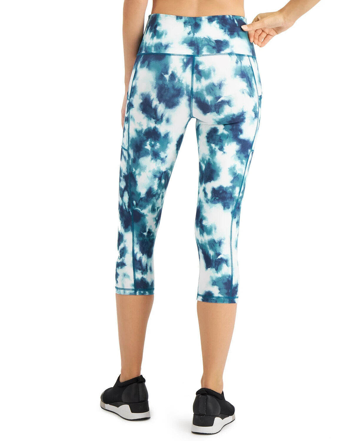 Ideology Tie-Dyed High-Waist Cropped Leggings women's blue Size XS MSRP $40