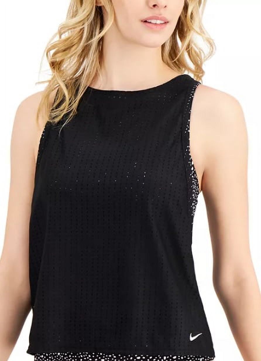 Nike BLACK Water Dots Convertible Layered Tankini Swim Top, US Size S