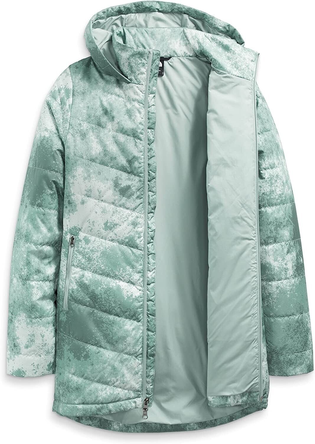 The North Face Women Green Hooded Tamburello Printed Parka Jacket SALE Sz S $159