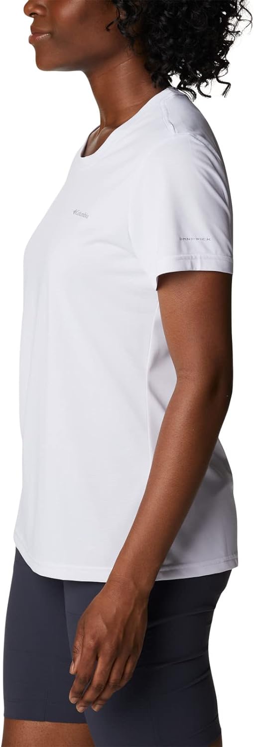 Columbia Women's Hike Short Sleeve Crew, White, Size L