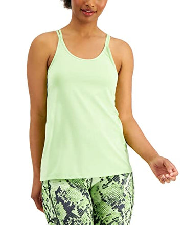 Ideology Women's Solid Strappy Tank Top (Pistachio Green, Size Large)