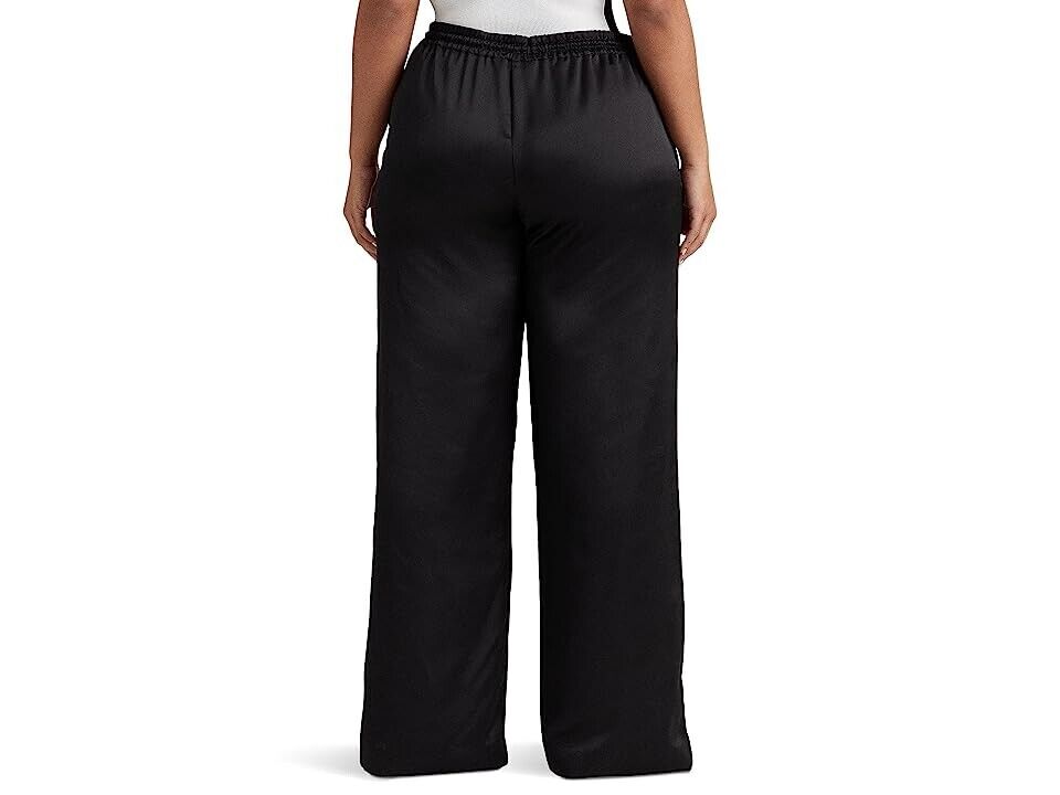 LAUREN Ralph Lauren Plus SizeCharmeuse Wide-Leg Pants Black Size 1X MSRP $165