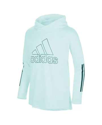 ADIDAS Little Girls Long Sleeve Hooded Graphic T-shirt mint Green Size 4