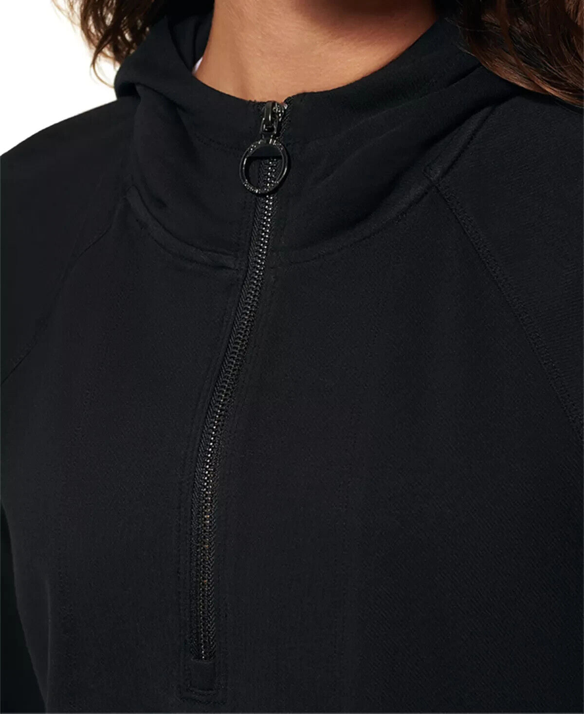 Calvin Klein Performance Womens Garment-Dyed 1/2-Zip Hoodie Black Size S $80