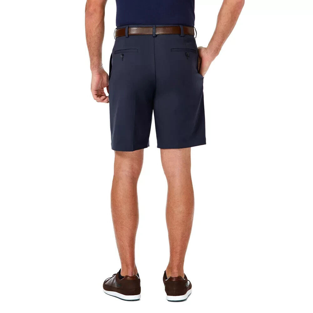 Haggar Men's Cool 18 Pro Pleat Front Short, Black, Size 38W Exandable waist