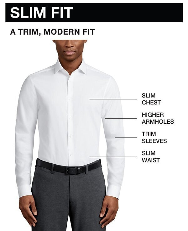 Calvin Klein Steel Men's Slim Fit Dress Shirt Gray SIze 17 x 32/33 MSRP $85
