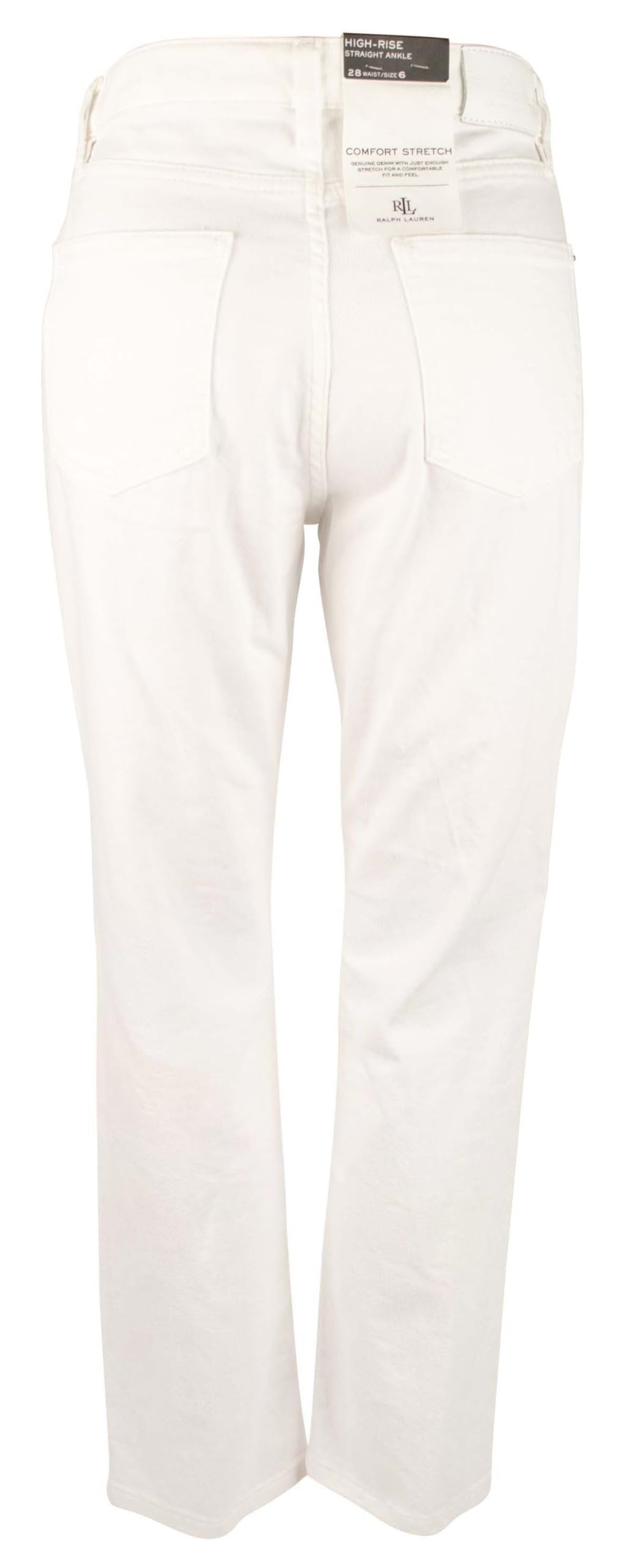 LAUREN Ralph Lauren High-Rise Straight Ankle Jean White Wash Size 16 28 MSRP$115