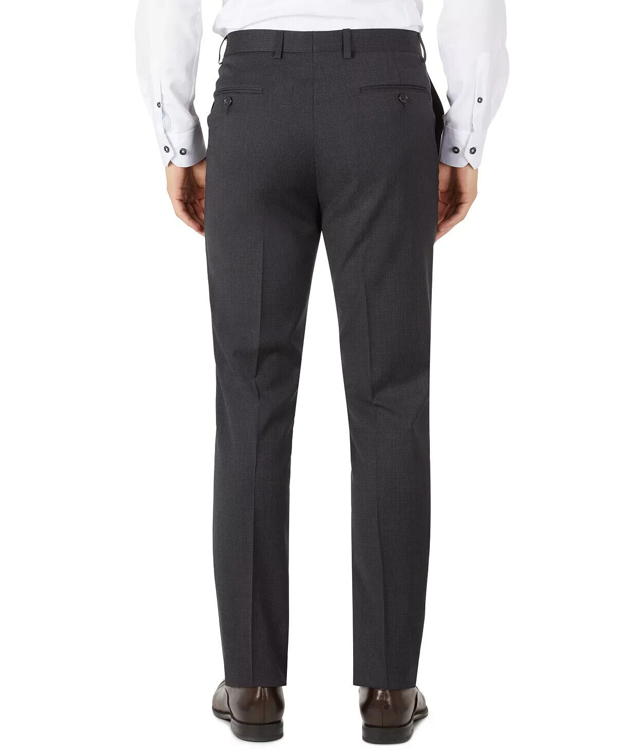 CALVIN KLEIN Men Slim-Fit Wool Suit Separates Pants Black Brown Size 36x30 $190