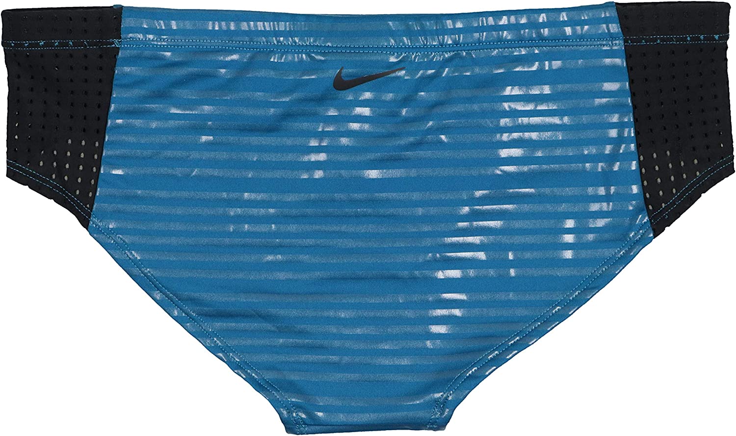 Nike Women's 6:1 Shine Stripe Hipster Bikini Bottoms Size XL Green Abyss Blue
