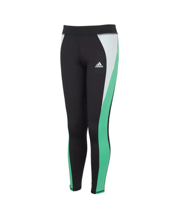 ADIDAS Big Girls Aeroready Colorblock Twist Tights Black Green Size S (7/8)