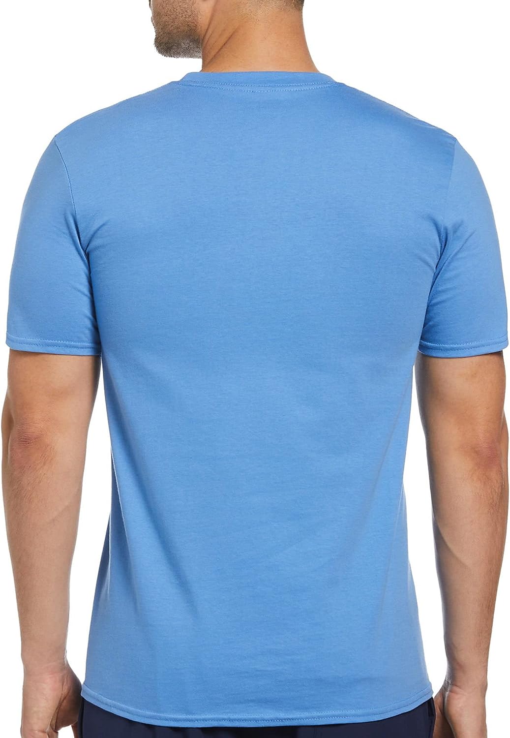 Cubavera Men's Short Sleeve Cotton Havana Crew T Shirt, Federal Blue, Size L