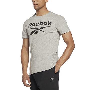 Reebok Men Regular fit Short Sleeve Graphic T-Shirt Shirt Large Grey Solid