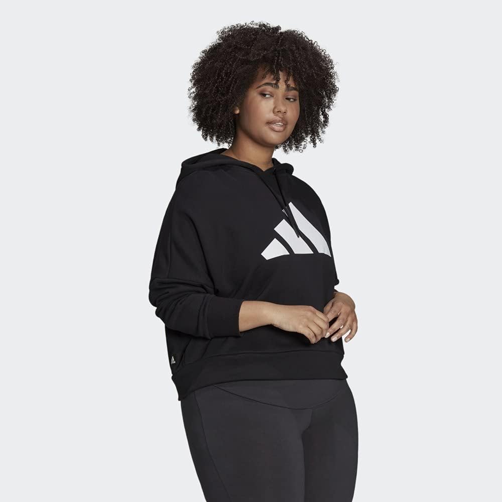 ADIDAS Womens Stretch Ribbed Drawstring Sleeve Logo Dolma Black Plus Size 4X