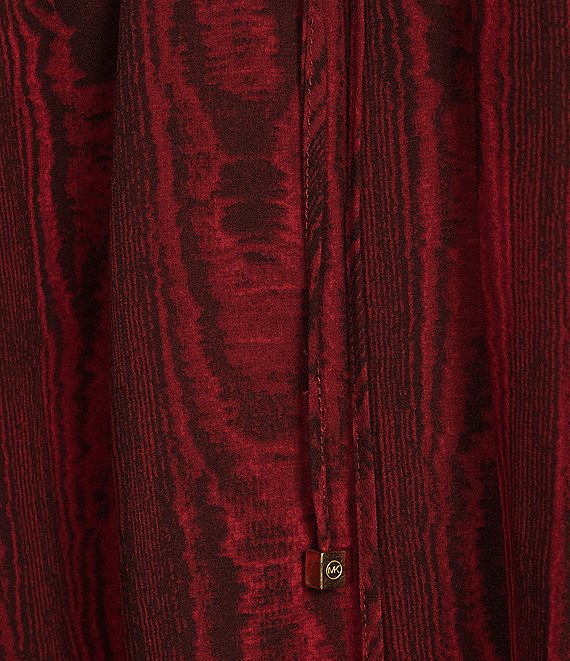 Michael Kors Women's Moire Tie-Neck Dressy Blouse, Red, Size M