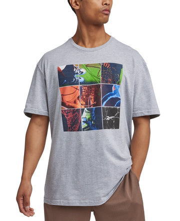 Reebok Mens Regular fit Short Sleeve Graphic T-Shirt Shirt XXL Grey Solid