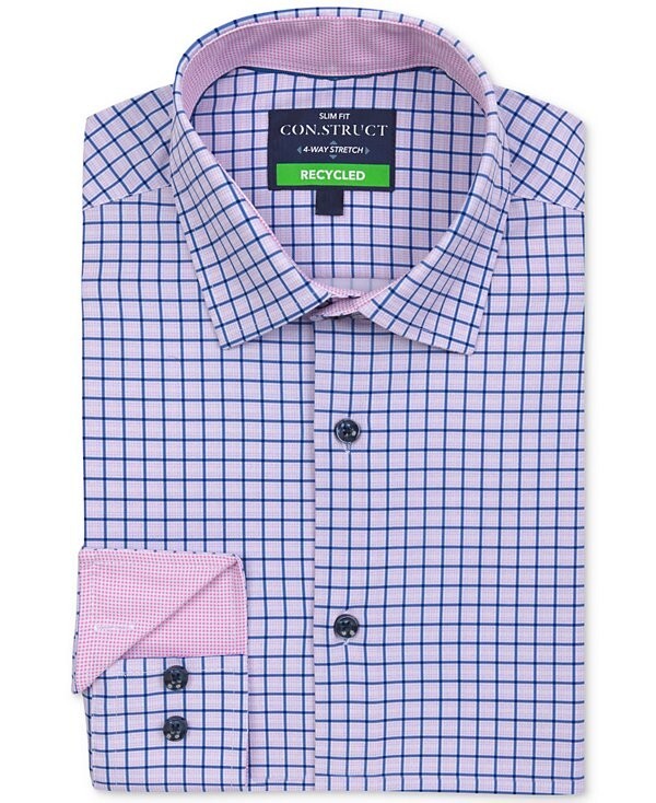 ConStruct Slim Fit Stretch Cooling Comfort Dress Shirt Pink Size 15-15.5 x 33/34