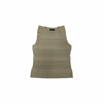 INC Womens Beige Shimmering Sleeveless Jewel Neck Sweater Size XL MSRP $60