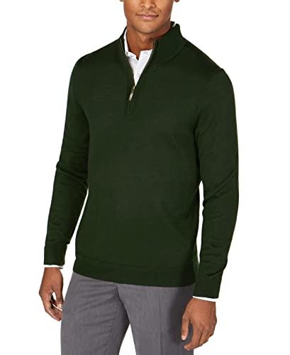 Club room Mens Green Quarter-Zip Wool Blend Pullover Sweater Size XXL