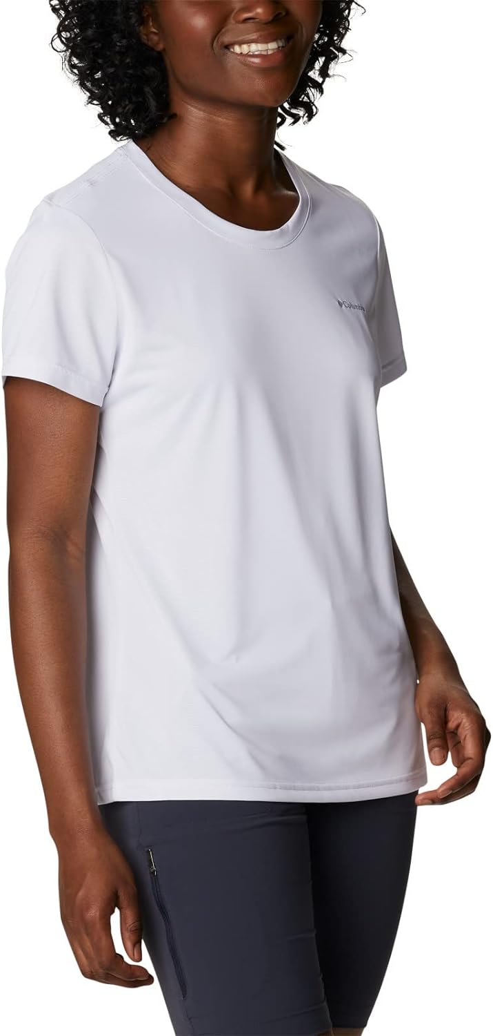 Columbia Women's Hike Short Sleeve Crew, White, Size L
