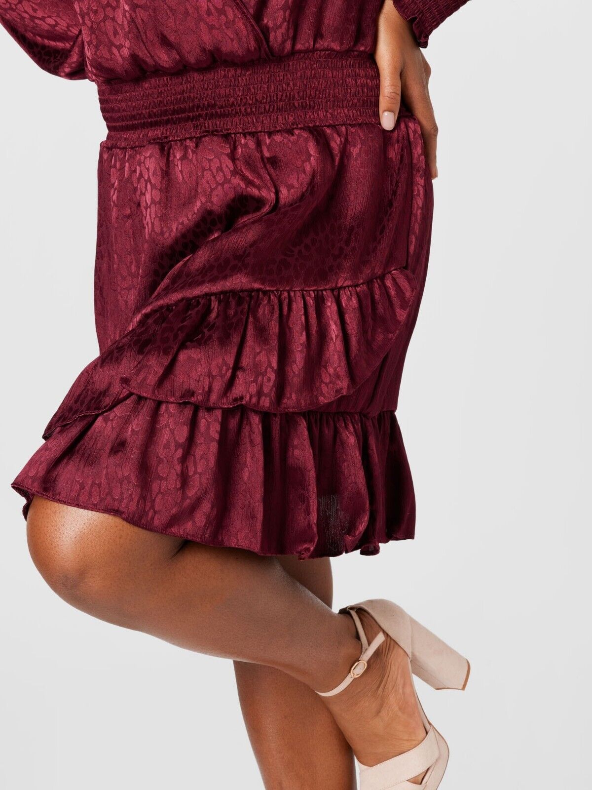MICHAEL KORS Plus Size 1X Cheetah-Print Dress Wine Red MSRP $165