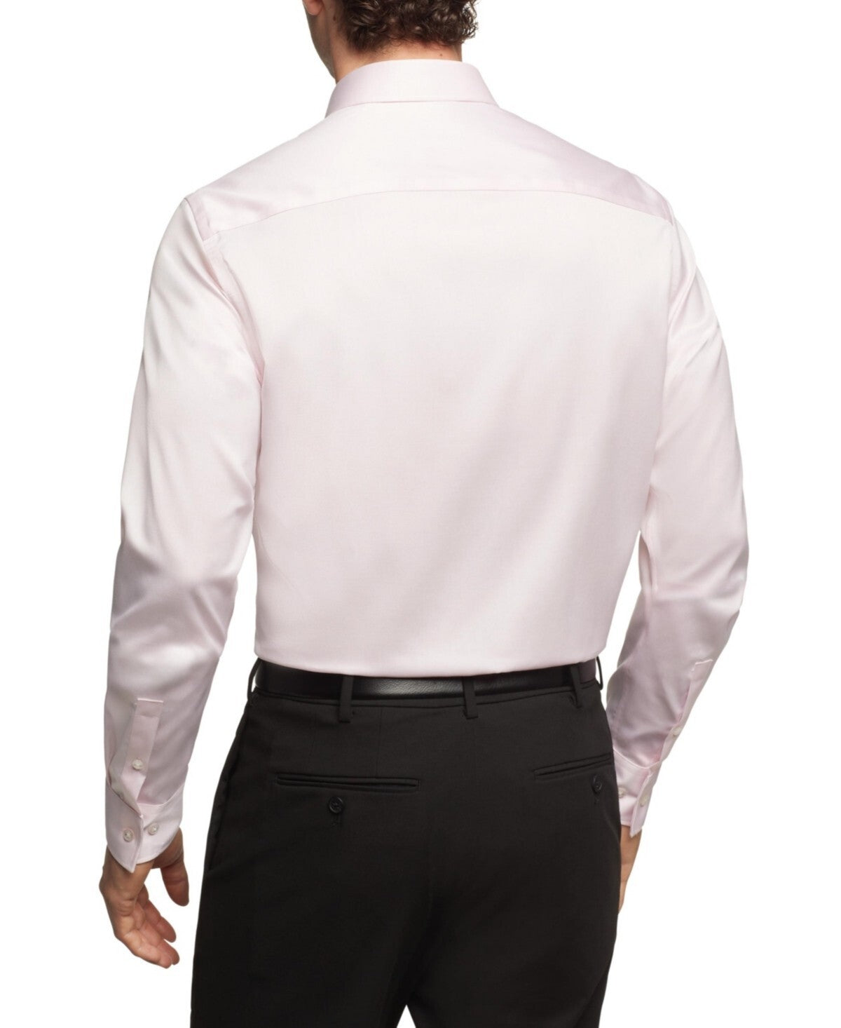 Calvin Klein Refined Cotton Stretch Regular Fit Dress Shirt Pink Size 17x32/33