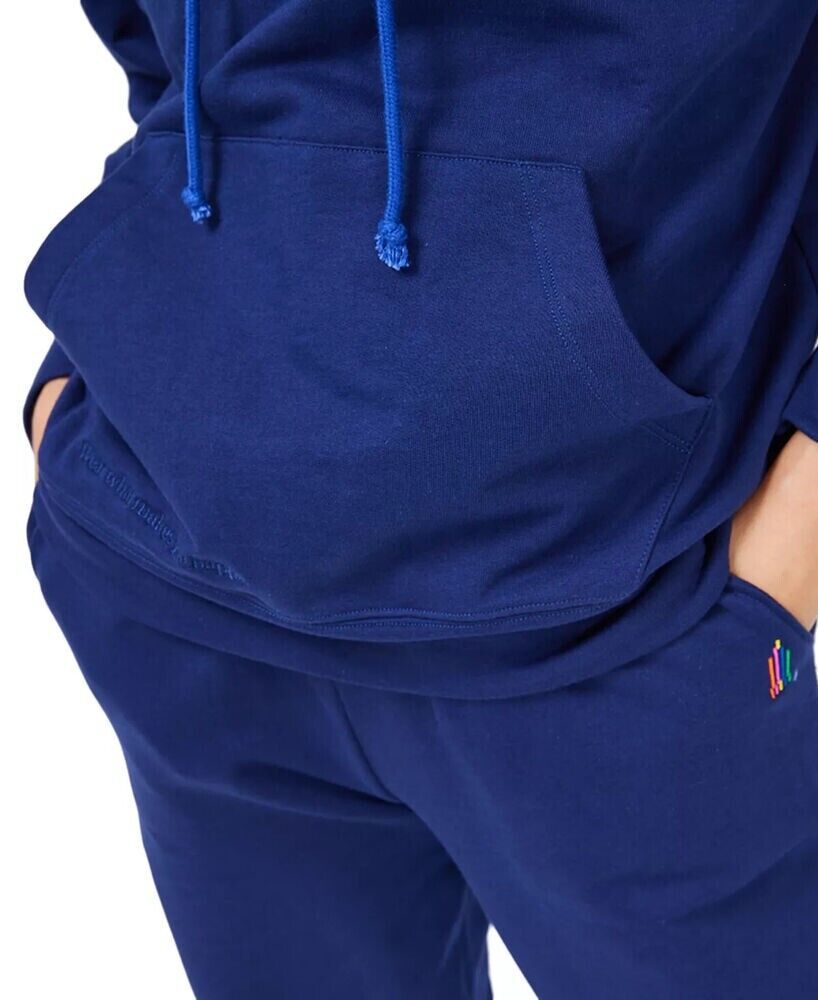 TEREZ Women's Pima Cotton Oversized Hoodie Size M Navy Blue MSRP $145