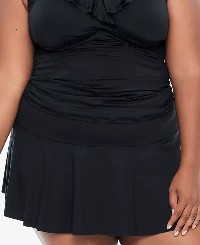 Lauren Ralph Lauren Ruffled Swim Skirt Black Plus Size 20W MSRP $90