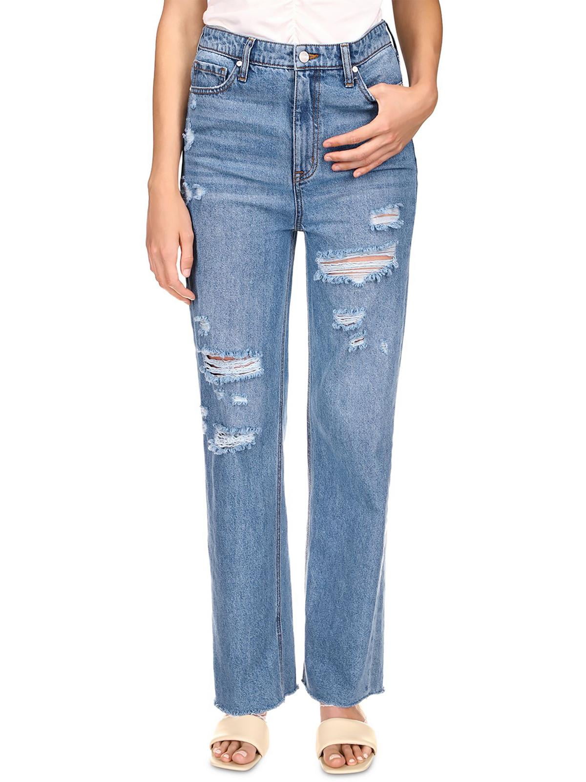 Sanctuary Womens Denim Destroyed Wide Leg Jeans Blue Size 29