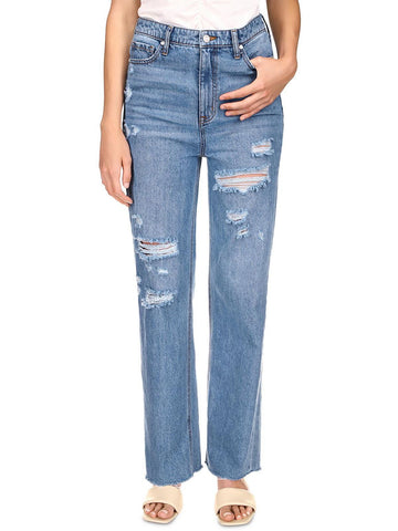 Sanctuary Womens Denim Destroyed Wide Leg Jeans Blue Size 29